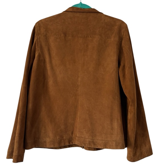 Golden Bear Sportswear Brown Genuine Leather Suede Convertible Collar Jacket - Picture 4 of 9
